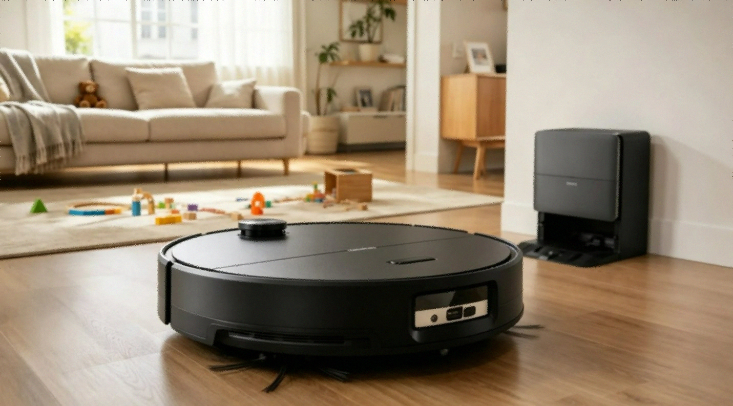 Roborock Saros 20 Sonic robot vacuum with RockDock self-emptying station