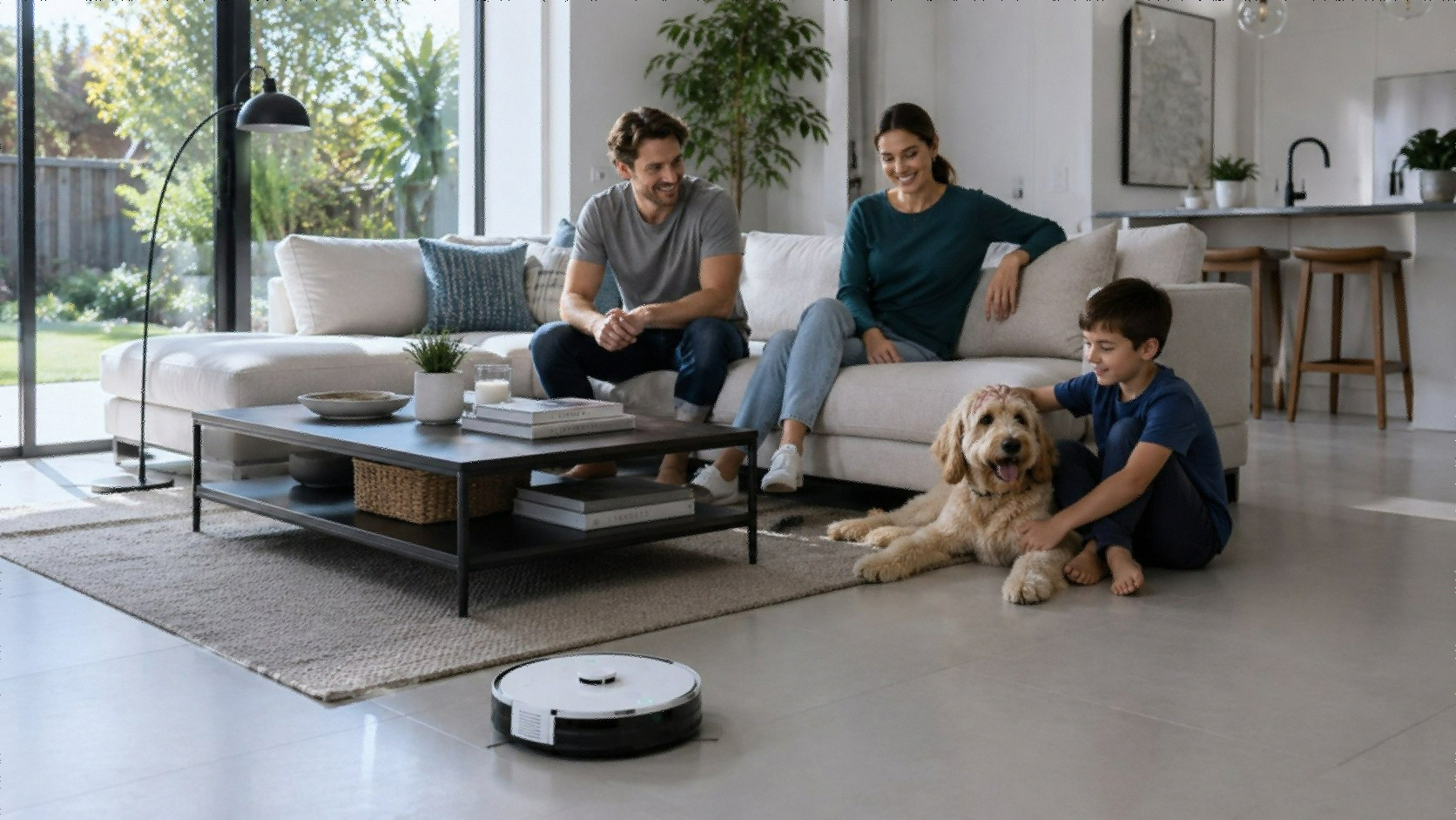 ILIFE A30 Pro robot vacuum with self-emptying station on hardwood floor